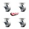 Service Caster 5 Inch Kingpinless Semi Steel Wheel Swivel Caster Set with Brakes SCC-KP30S520-SSR-SLB-4 - alternate 5